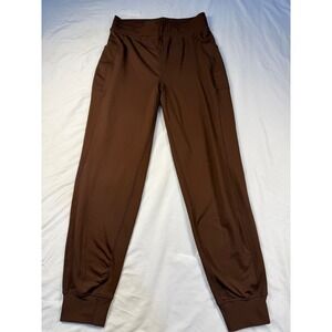Fabletics On the Go Jogger Pants Women's Size S Brown Side Pocket Casual Comfort